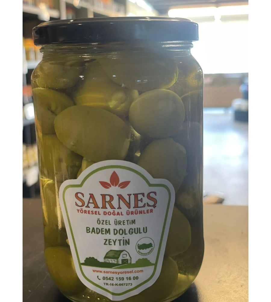 BADEM DOLGULU YEŞİL ZEYTİN 500GR.